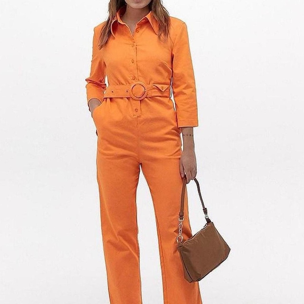 House of Sunny Vibrant Orange Jumpsuit